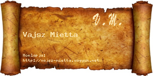 Vajsz Mietta névjegykártya